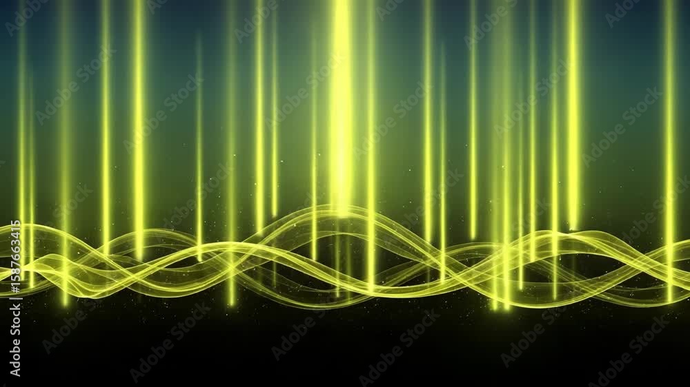 Poster abstract yellow light waves create a dynamic and energetic background, perfect for modern designs an