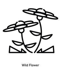 Wildflower Icon – Nature Plant Element for Outdoor and Camping Themes