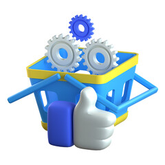 Social Media and Approval 3D Icon Colorful Design