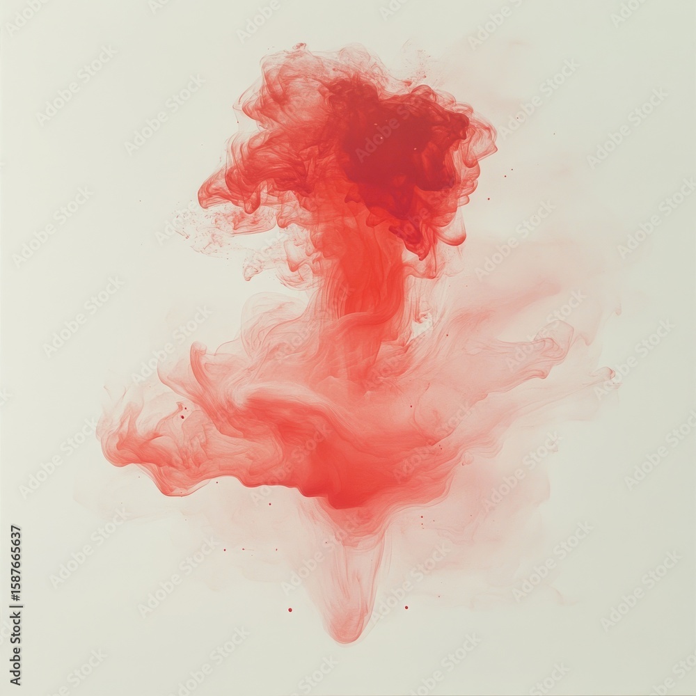 Poster a single ink drop diffusing in clear water, forming a soft abstract pattern. --ar 1:1 --stylize 360 