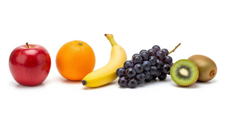 fruits on white background