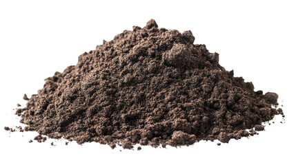 Pile of soil isolated on white background 