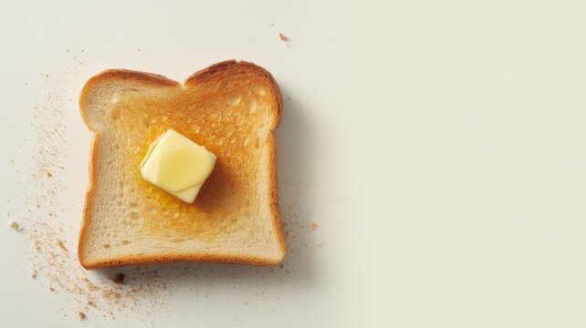 Buttered toast is isolated on white background - Powered by Adobe