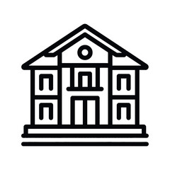 Bank icon on white background. Courthouse building icon
