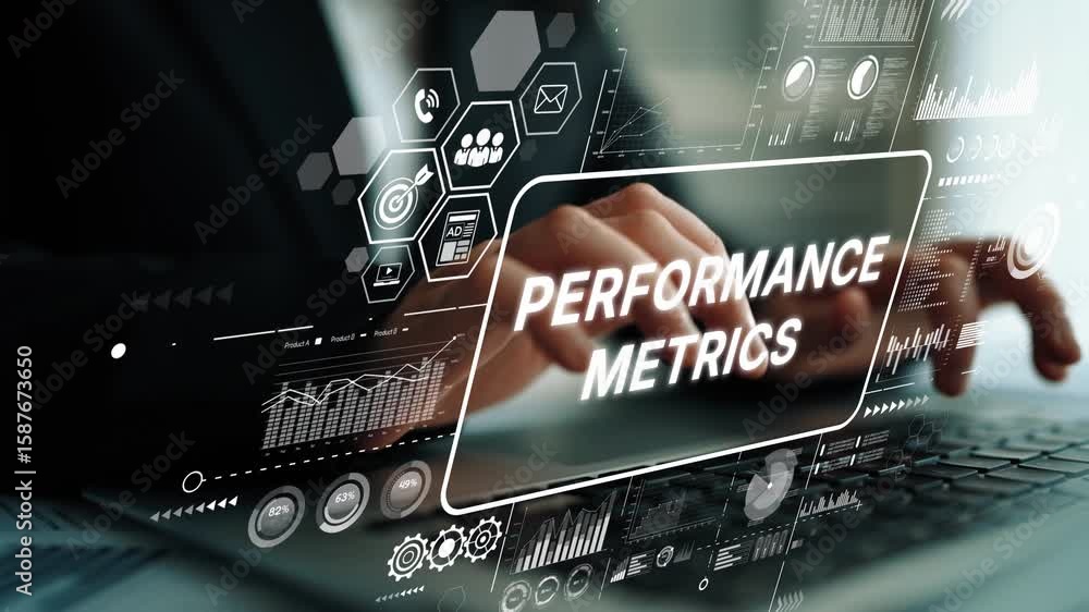 Poster detailed visual representation of performance metrics with data insights and analysis techniques for