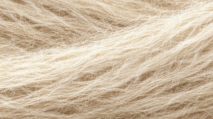 Fototapeta premium Close-up of beige wool fibers creating a textured, soft pattern, ideal for textile and fabric backgrounds.