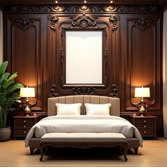 Luxury Master Bedroom Design Rich Wood Paneling Elegant Decor