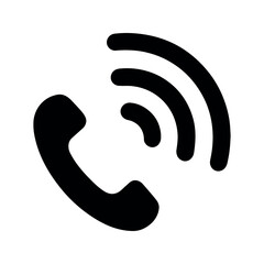 Call icon with sound waves on white background. Phone icon