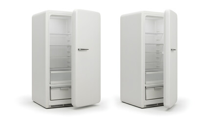 Open and shut old refrigerator 