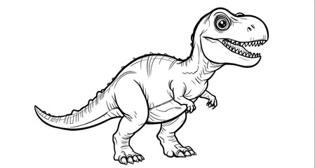 Obraz premium Line art illustration of a T-rex.
