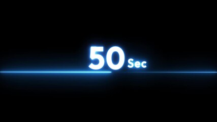 Timer number. 50 seconds countdown timer animation.