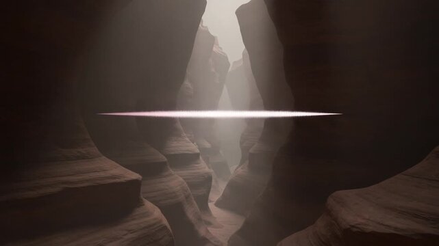Serene Canyon with Echoing Sound Waves at Dusk