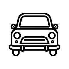 Obraz premium Simple black car icon on white background