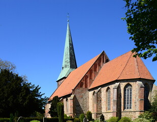 Fototapeta premium Historical Church in the Town Ganderkesee, Lower Saxony