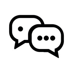 Fototapeta premium Simple black chat icon on white background. Speech bubble icon