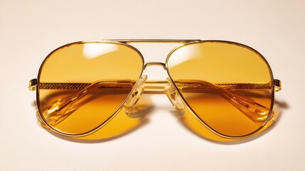 Stylish aviator sunglasses with yellow lenses and golden frame showcase fashion accessory eyewear style