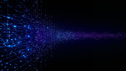 Ethereal Retro-Futuristic Data Flow in Neon Cybercity
