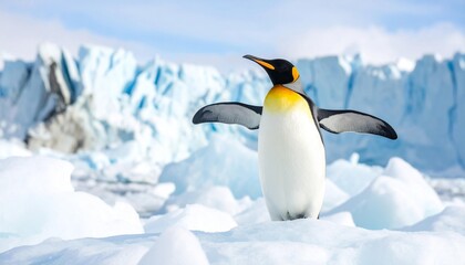 Obraz premium Penguin in Antarctica – Wild Antarctic Penguin in Icy Natural Habitat. 