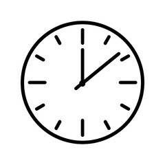 Clock icon on white background. Time symbol