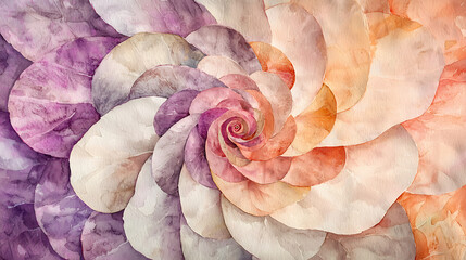 Abstract Floral Swirl with Pastel Hues A Serene and Elegant Watercolor Art Piece for Calming Backgrounds, Gentle Wall Art, and Refined Home Decor