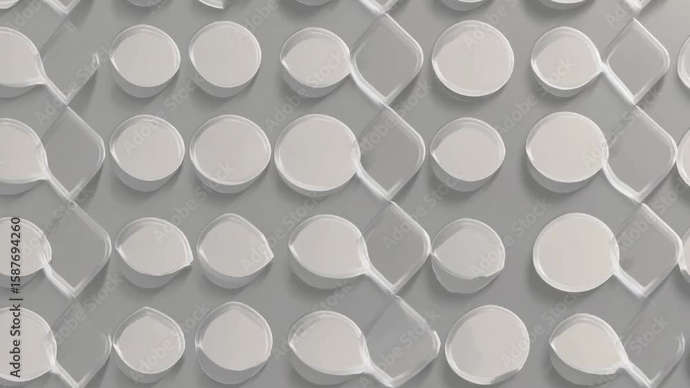 Poster abstract patterned background of white circular shapes with connected design elements. the repetitiv