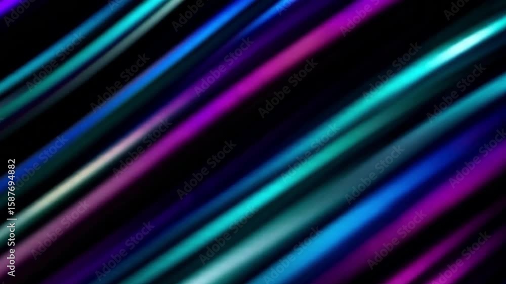 Poster abstract diagonal lines of vibrant color streaks on a black background. the colors blend and overlap