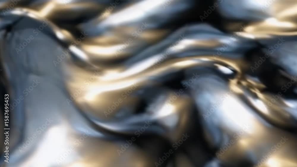 Aufkleber abstract fluid metallic-like flowing material with a mesmerizing texture and depth. the light reflec