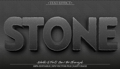 Stone Vector Text Effect Editable Alphabet Black Rock Charcoal Marble Mining