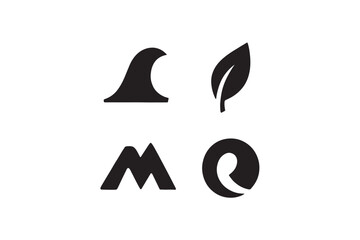 Obraz premium Paper Cut Logo silhouette designs on white background.01