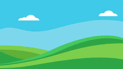 Obraz premium Calm Green Landscape with Blue Sky