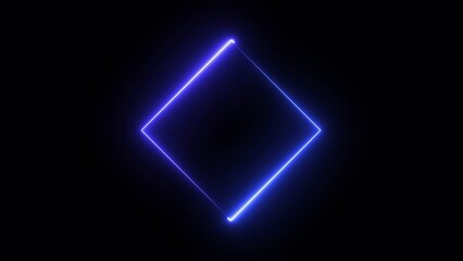 Abstract glowing neon rectangle border frame. neon square frame illustration.