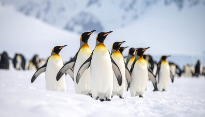 Fototapeta premium Penguin in Antarctica – Wild Antarctic Penguin in Icy Natural Habitat. 
