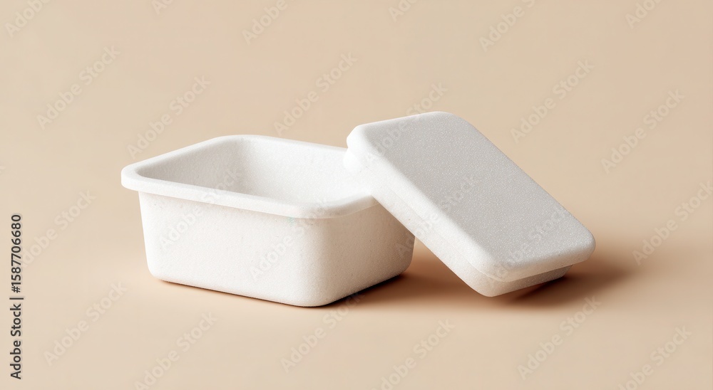 Poster empty white rectangular box with lid