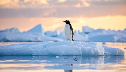 Penguin in Antarctica – Wild Antarctic Penguin in Icy Natural Habitat.

