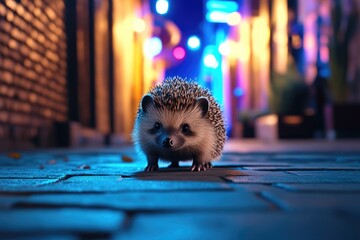 Cute Hedgehog on Pavement