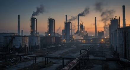 Abandoned Industrial Factory Representing Fuel Exhaustion