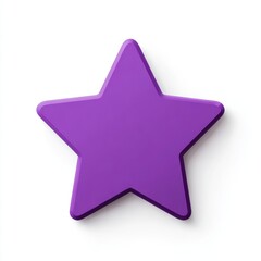 Purple 3D Star on White Background