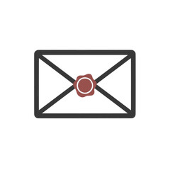 Elegant Letter with Wax Seal icon, Digital Graphic Design, Modern Workspace, Minimalist Style, Communicating Ideas