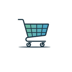 Shopping Cart Icon Display, Subject: E-commerce, Location: Online Marketplace, Content Type: Graphic Design, Environment: Digital Space, Viewpoint: Side Perspective, Concept: Icon