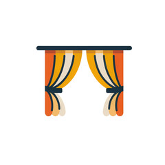 Colorful Curtains icon Displayed in a Modern Living Room Environment for Graphic Design Inspiration
