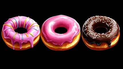 Pink and Chocolate Glazed Donuts