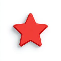 Obraz premium Red 3D Star Icon on White Background