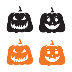 Simple black jack o lantern halloween icon