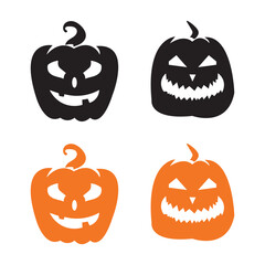 Halloween face icon set
