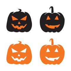 Halloween face icon set