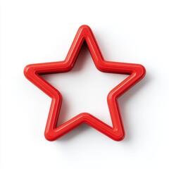 Red Star Shape on White Background Minimalist Graphic Design Element