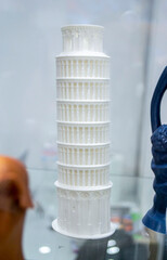 Art object printed on 3D printer. Model created on 3D printer from white molten plastic. Creative...