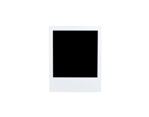 Vintagestyle blank polaroid photo frame with a classic white border and empty space for an image.
