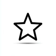Obraz premium Simple Black Star Icon on White Background