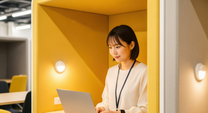 オフィスで仕事をする女性